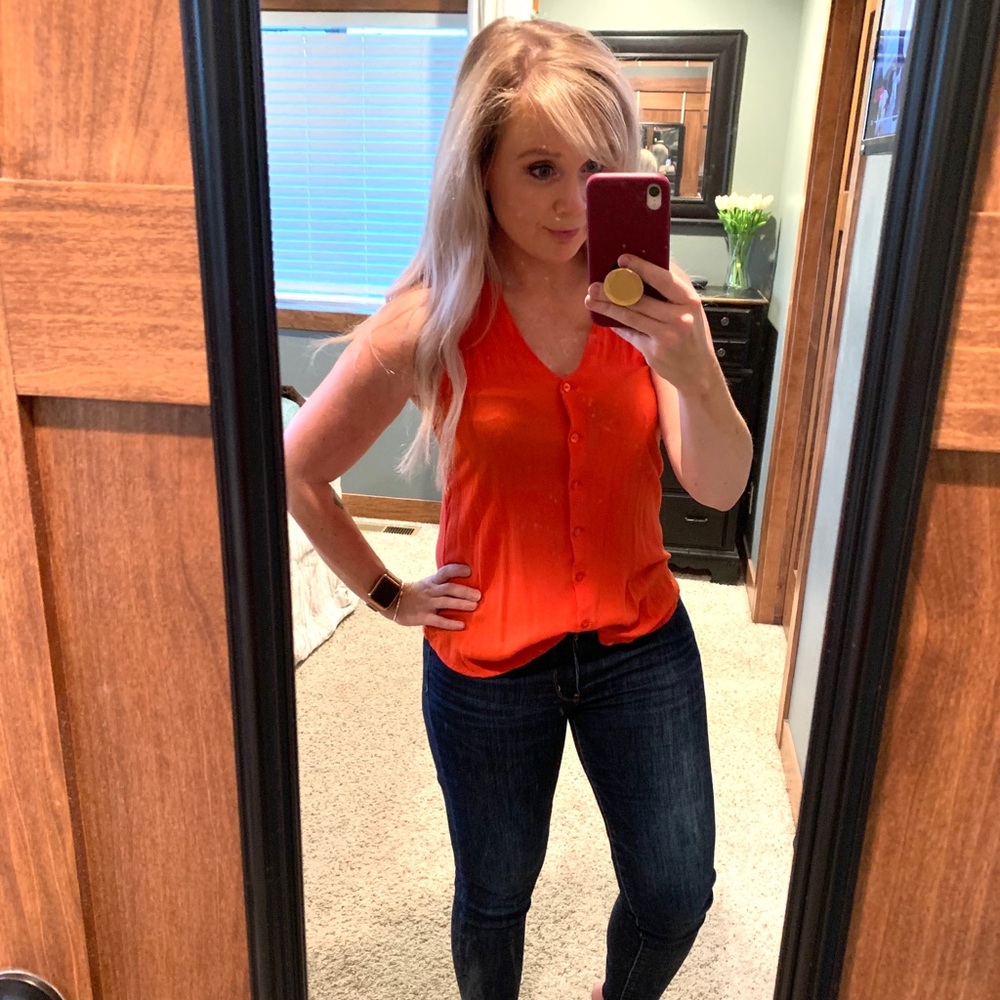 Bright red/orange tank top